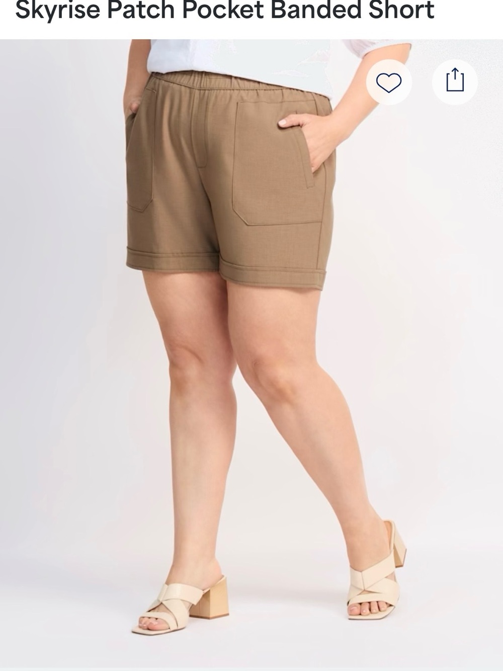 Democracy Tan Patch Pocket Banded Shorts